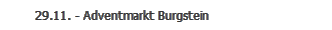 29.11. - Adventmarkt Burgstein